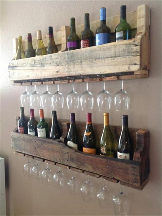 DIY Pallet Wine & Glass Holder