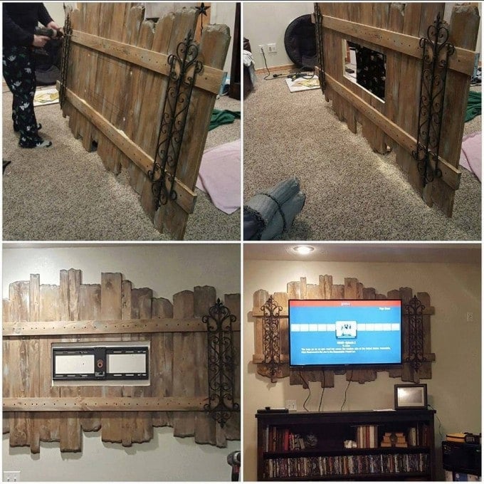 DIY Wood Pallet Decorative TV Wall Mount