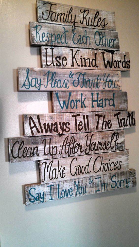 Family Rules Pallet Wall Sign