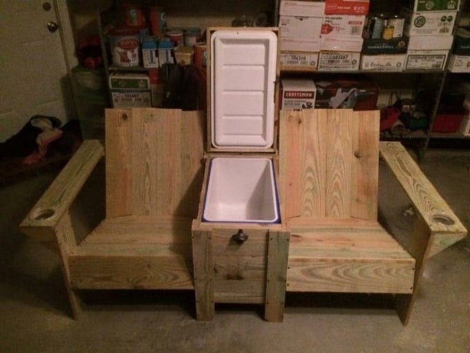 DIY Wood Twin Seater with a Cooler!