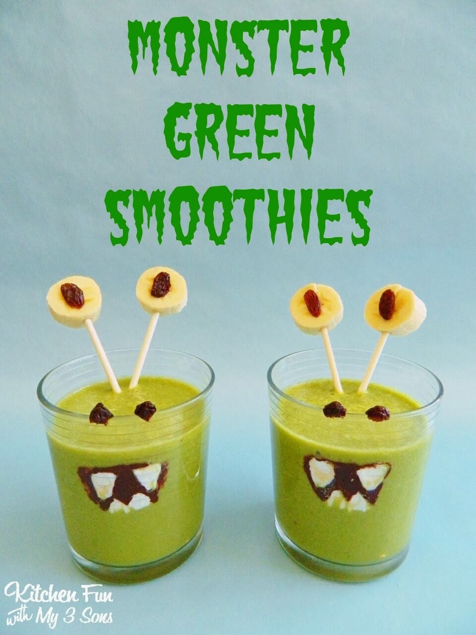 Monster Green Smoothies for Kids! - Kitchen Fun With My 3 Sons