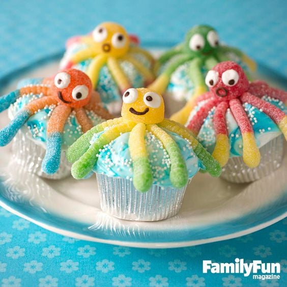 Under the Sea Octopus Cupcakes from Family Fun