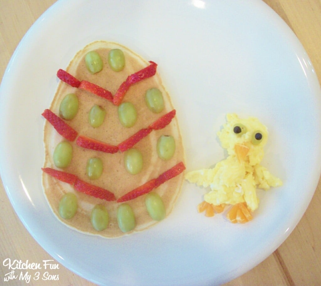 Easter Egg Pancakes with Baby Chick Eggs