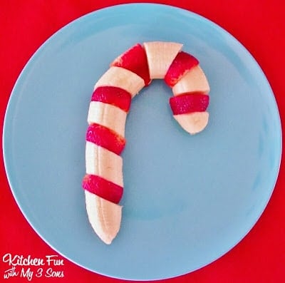 Christmas Fruit Candy Cane..a fun & easy snack or breakfast that the kids will love!