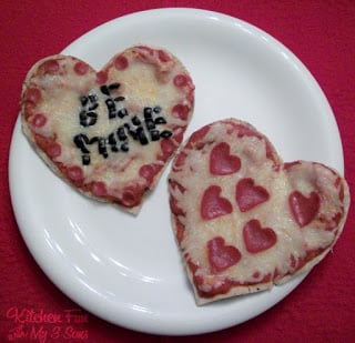 Valentine Heart Pita Pizzas
