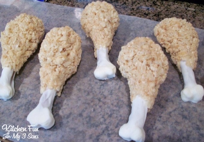 Turn Rice Krispie Treats into a Turkey Legs for Thanksgiving...so easy & fun for the Kids!