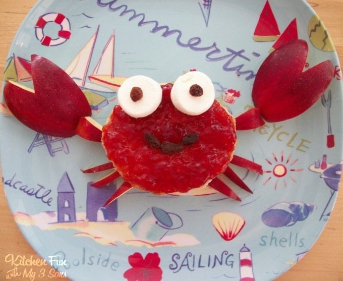 Crab PB&J...a fun summer lunch for the kids from KitchenFunWithMy3Sons.com