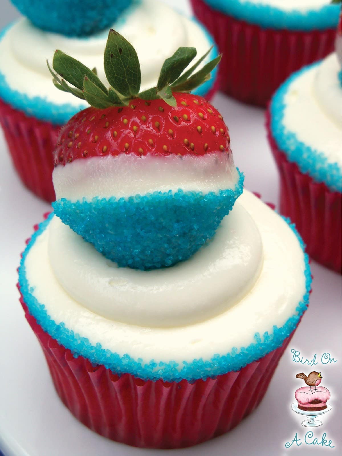 Patriotic Strawberry Cupcakes