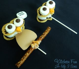 Owl S'mores on a Stick
