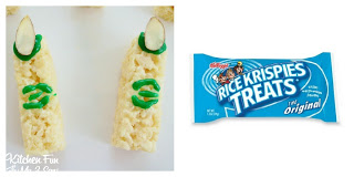 Use Half of The Rice Krispies bar To Make Two Fingers