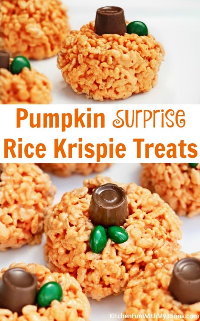 Rice Krispie Pumpkin Surprise Treats