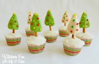 Tootsie Tree Christmas Cupcakes