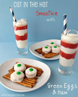 Cat in the Hat Smoothie with Green Eggs & Ham Treats