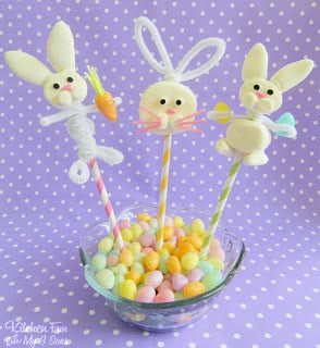 Easy Easter Bunny Marshmallow Pops