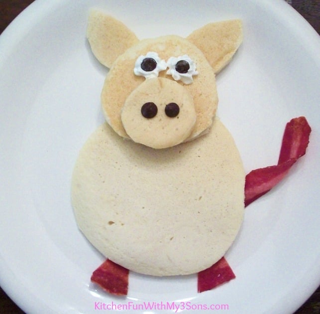 Pig Pancakes...a fun & easy Breakfast for Kids!