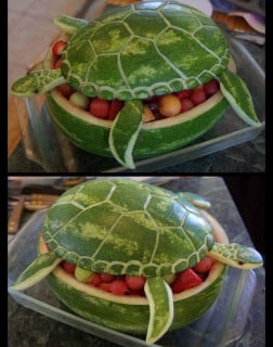 Watermelon Sea Turtle...these are the BEST Watermelon Ideas!
