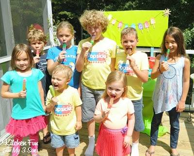 Here are a few of the kids at our party enjoying their Popsicle's