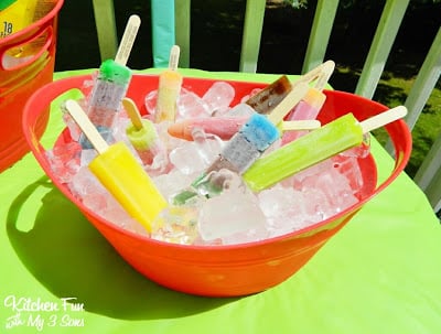 Popsicle's in a bucket of ice