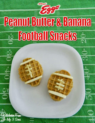 Eggo Waffle Peanut Butter and Banana Football Snacks