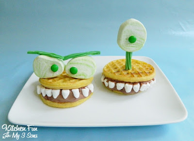 Monster Waffle Ice Cream Sandwiches