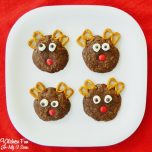 easy rudolph brownie cookies on a plate