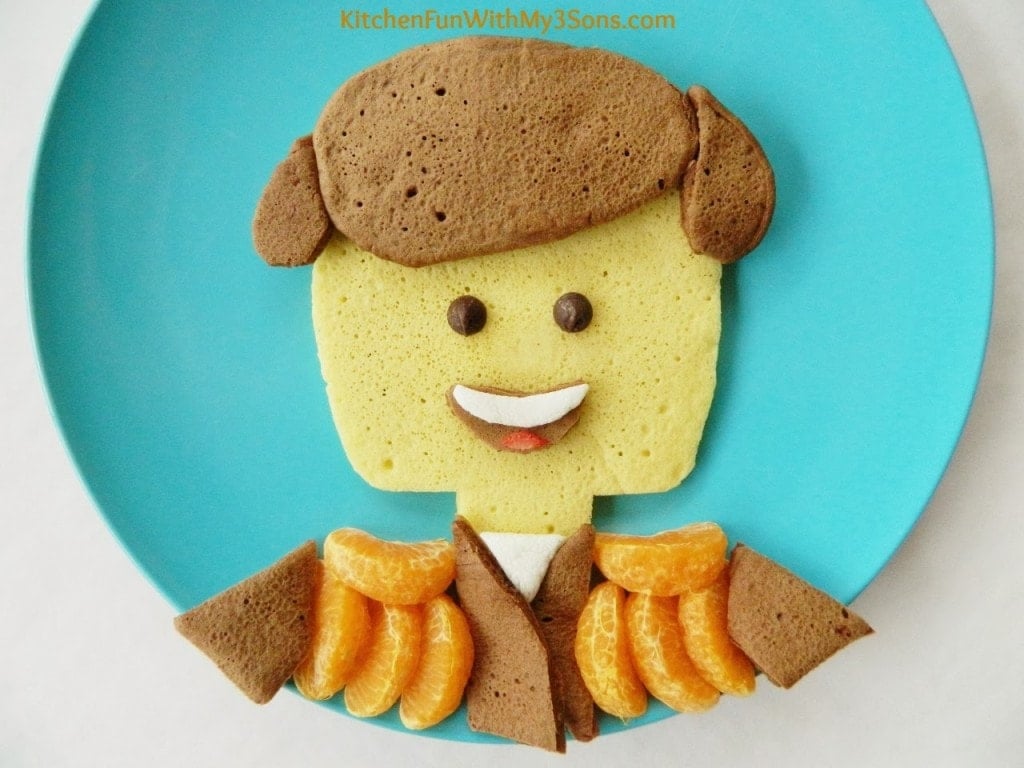 Awesome Lego Movie Pancakes for Breakfast Close Up