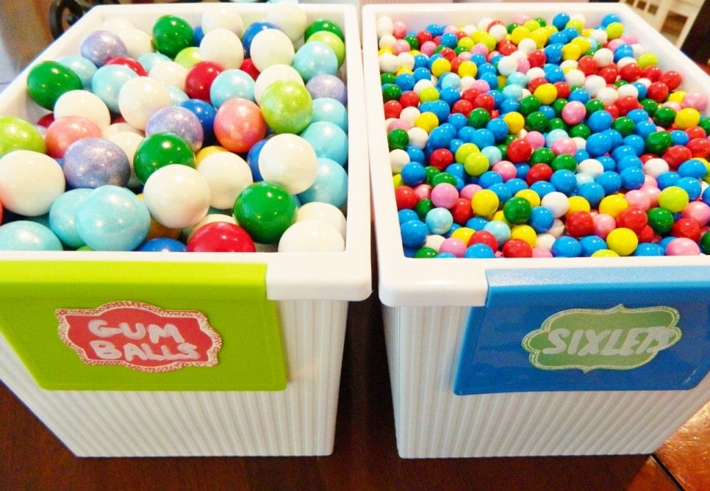 This is our containers for Gum Balls & Sixlets