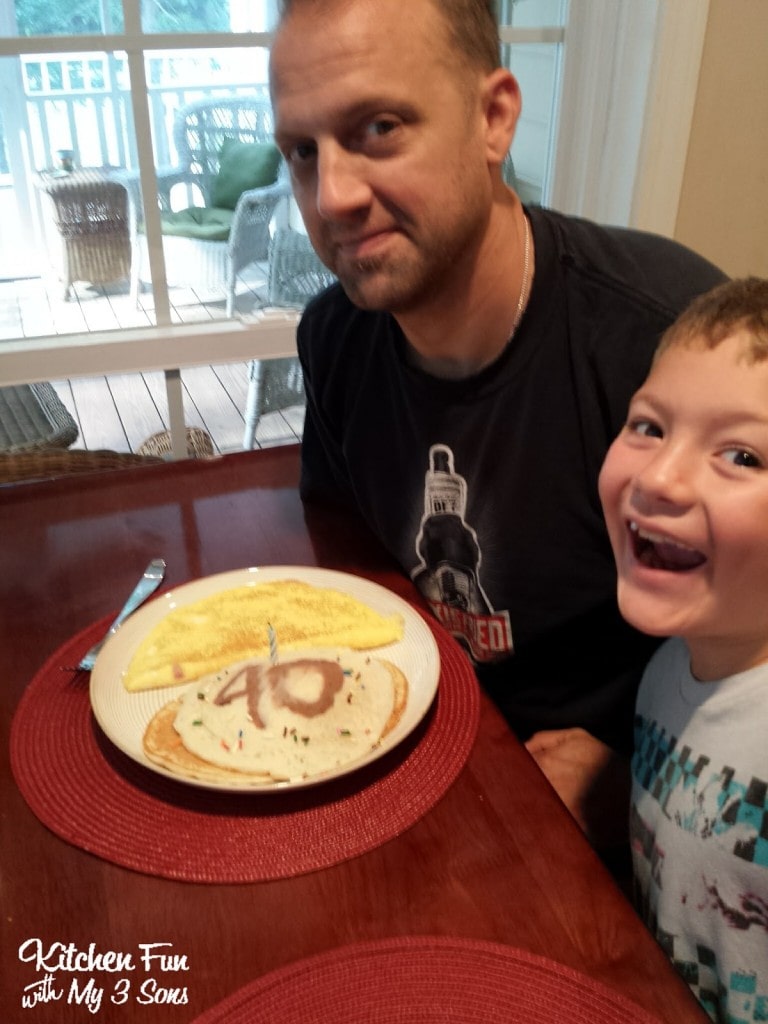 We started out the morning making 40 pancakes with sprinkles