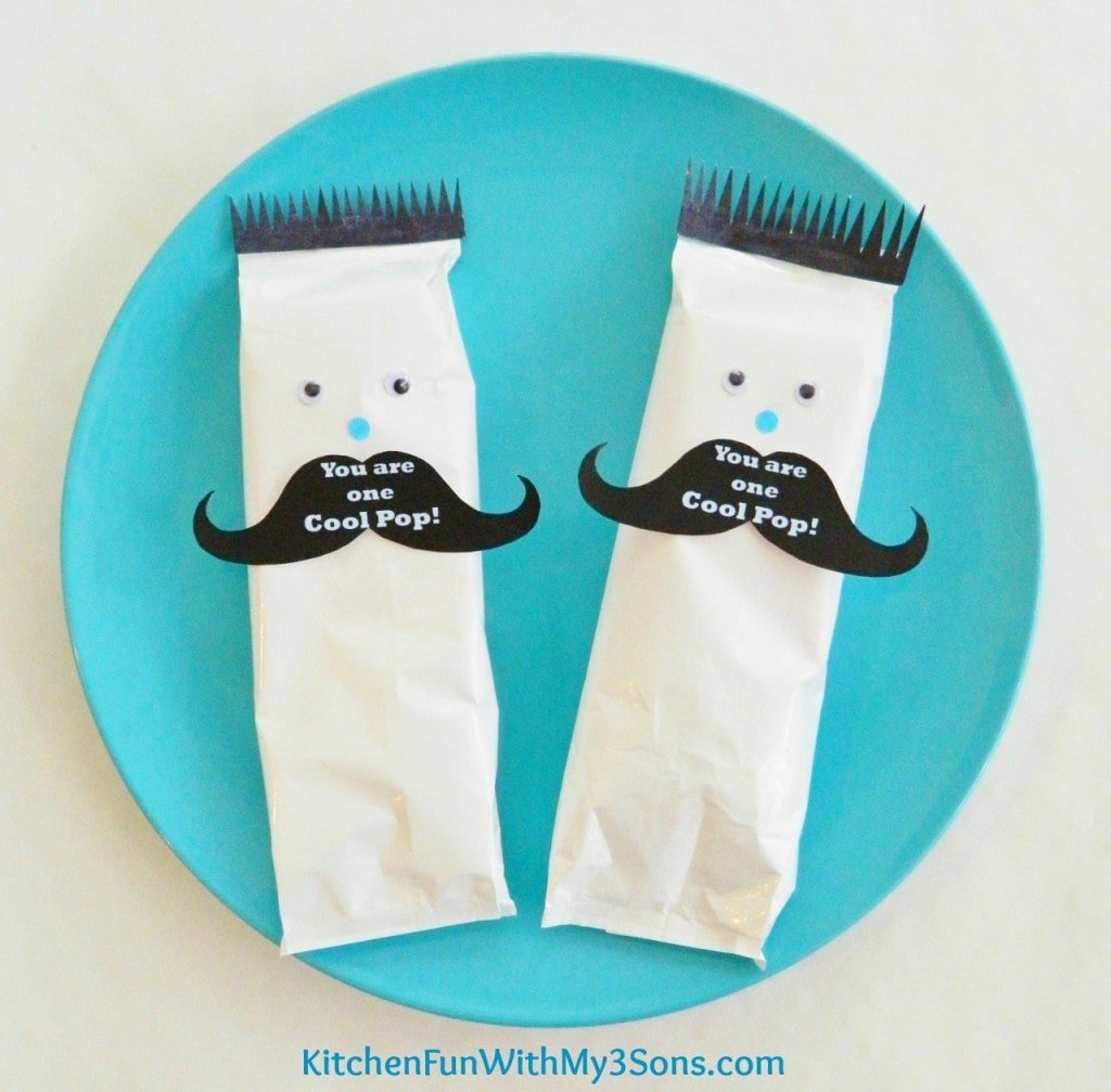 Father's Day Popsicle's with a One Cool Pop Mustache Free Printable!