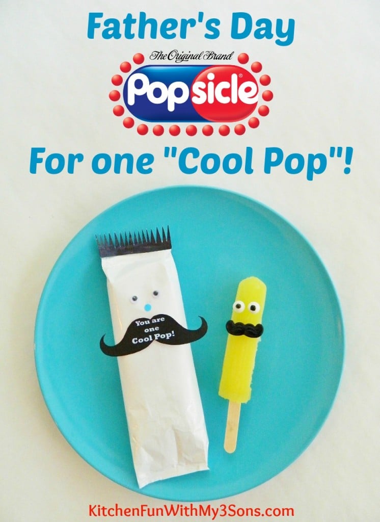 Father's Day Popsicle's with a One Cool Pop Mustache Free Printable!