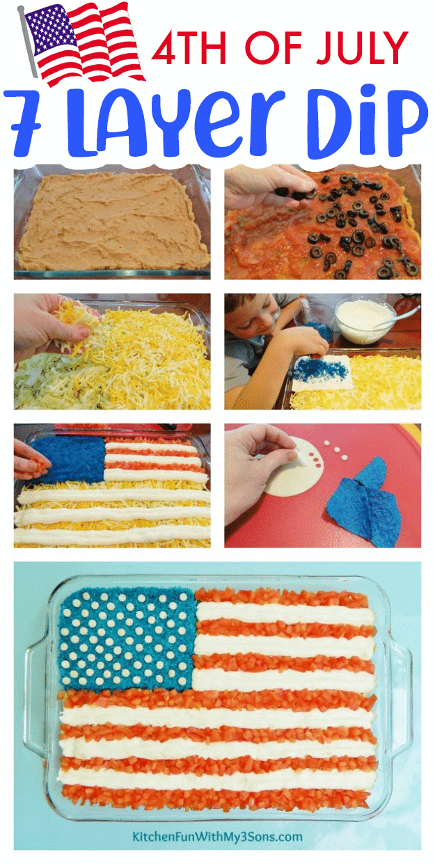7 Layer Flag Dip for 4th of July