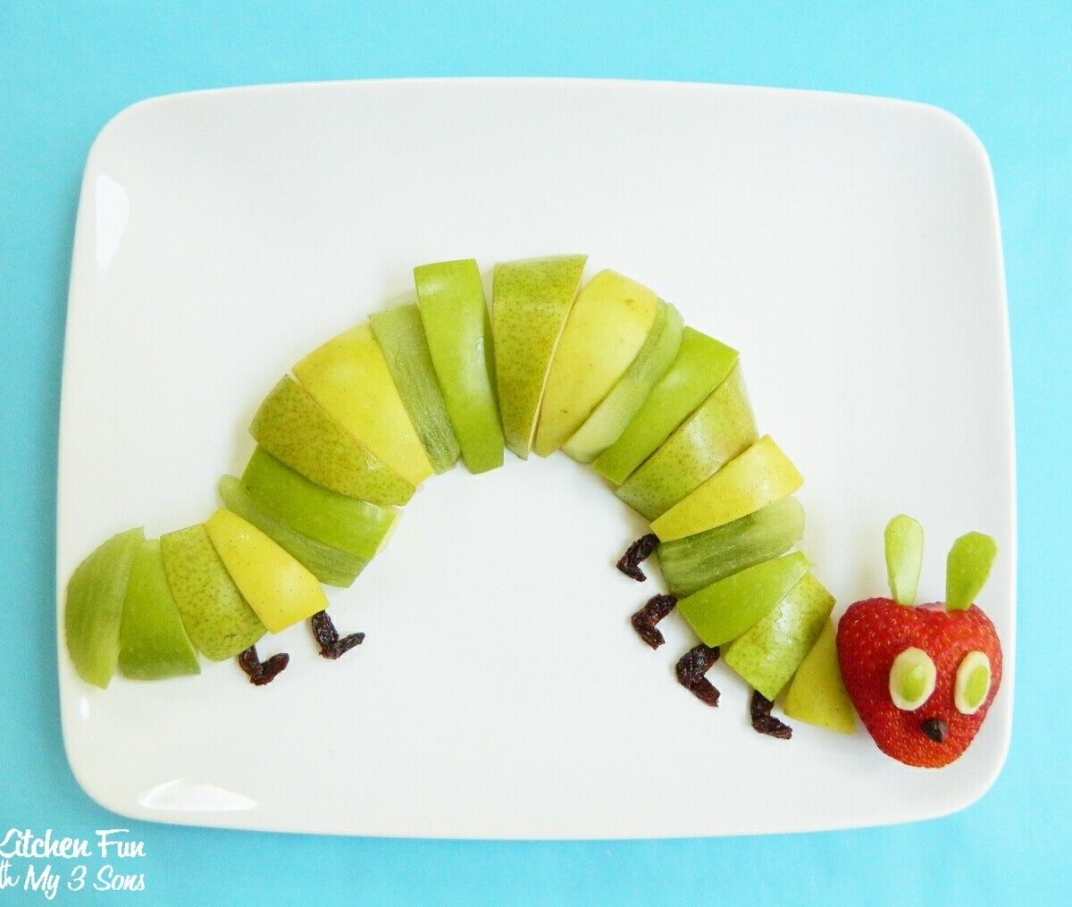 The Very Hungry Caterpillar Fruit Snack with apple pear and strawberry