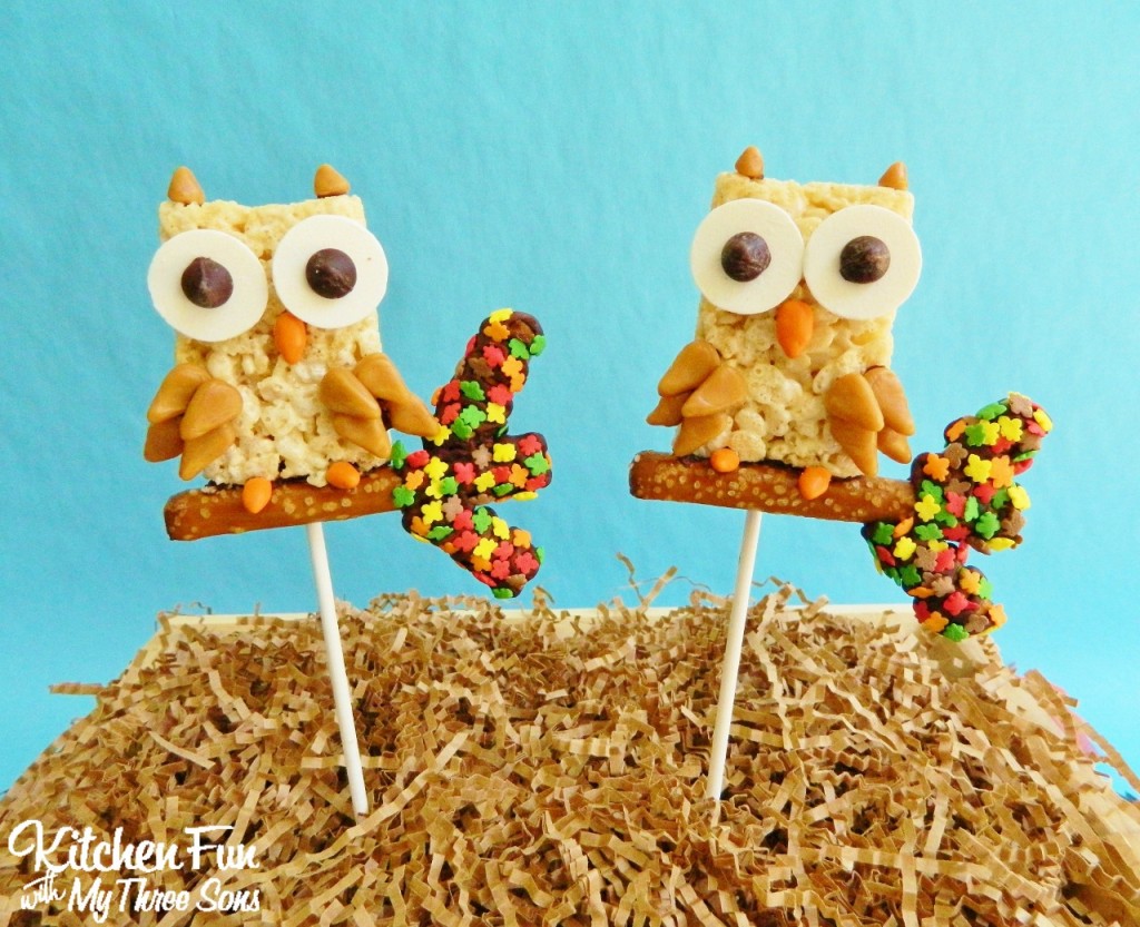 Fall Owl Rice Krispie Treat Pops