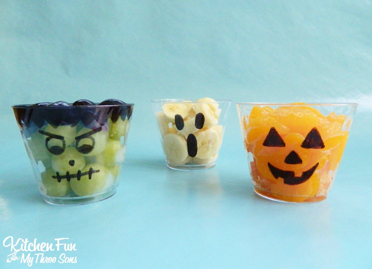 halloween fruit cups