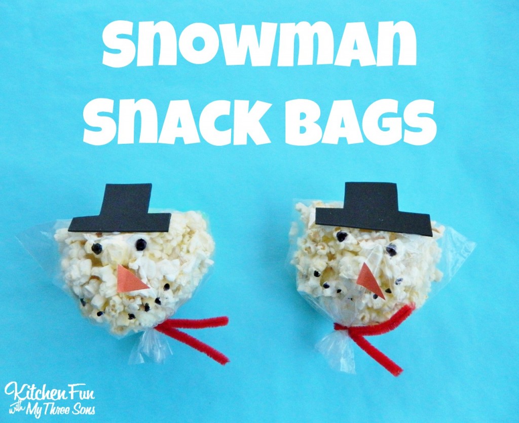 Snowman Snack Bags for Christmas Class Parties at School