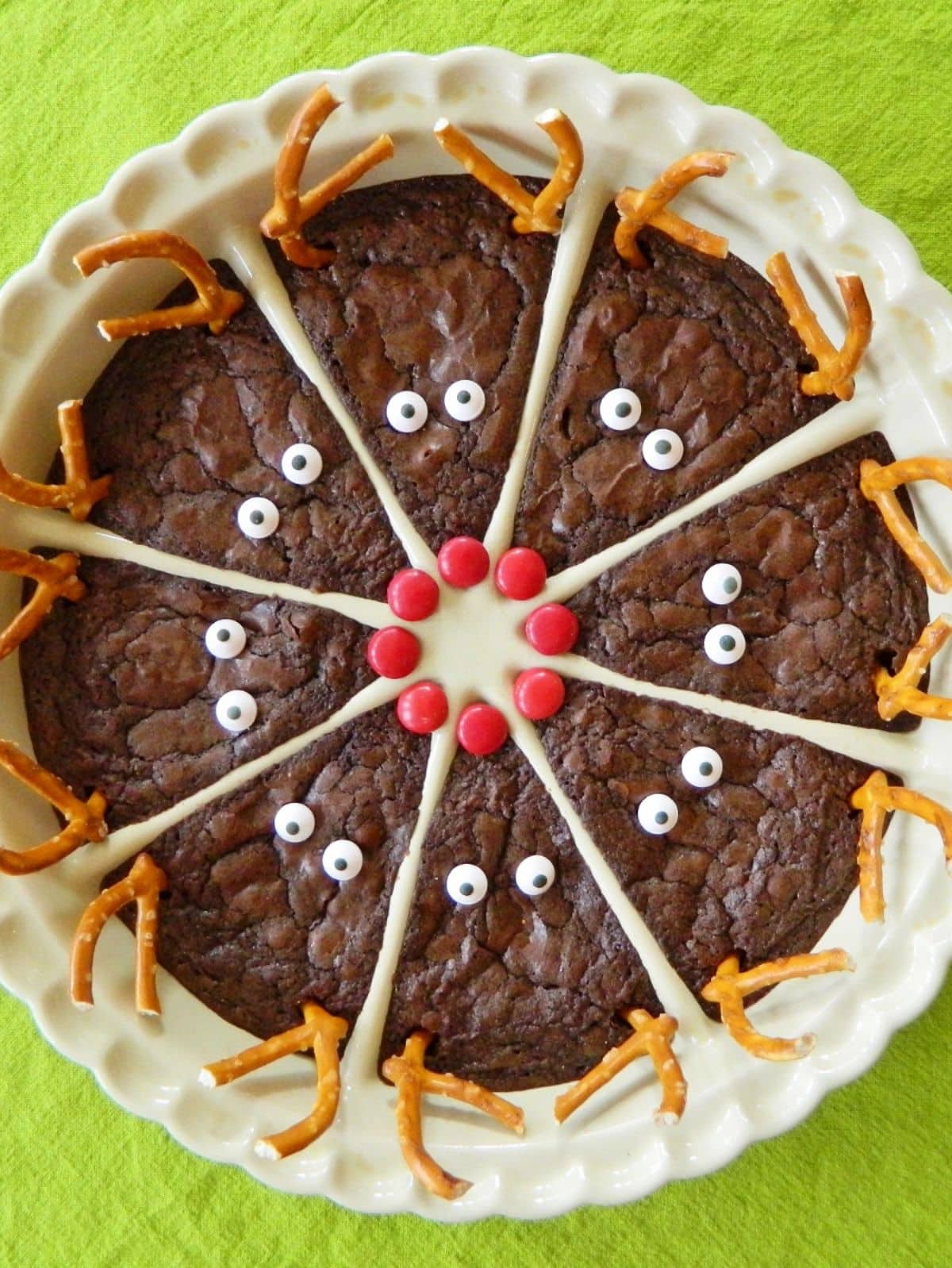 reindeer brownies in a white scone plate