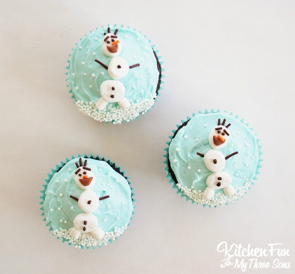 Easy Olaf Cupcakes