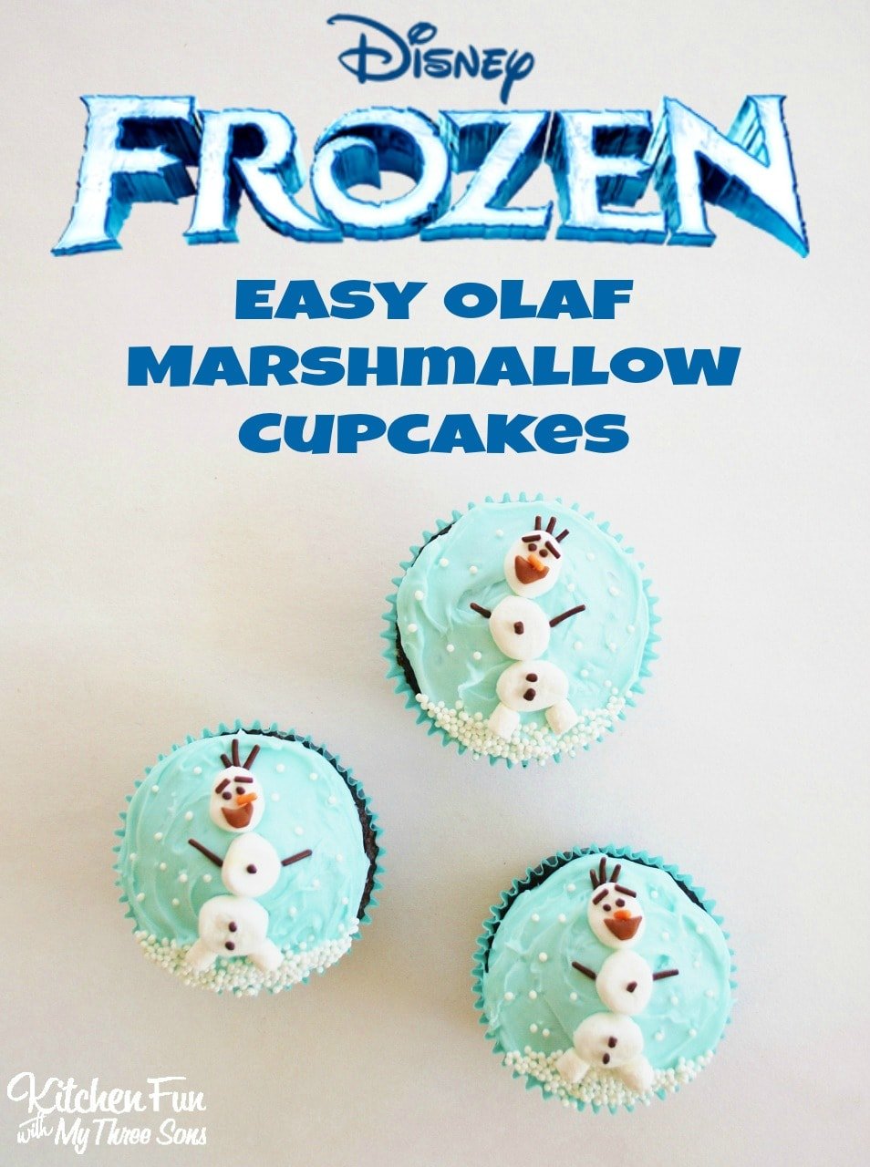 Easy Olaf Cupcakes 