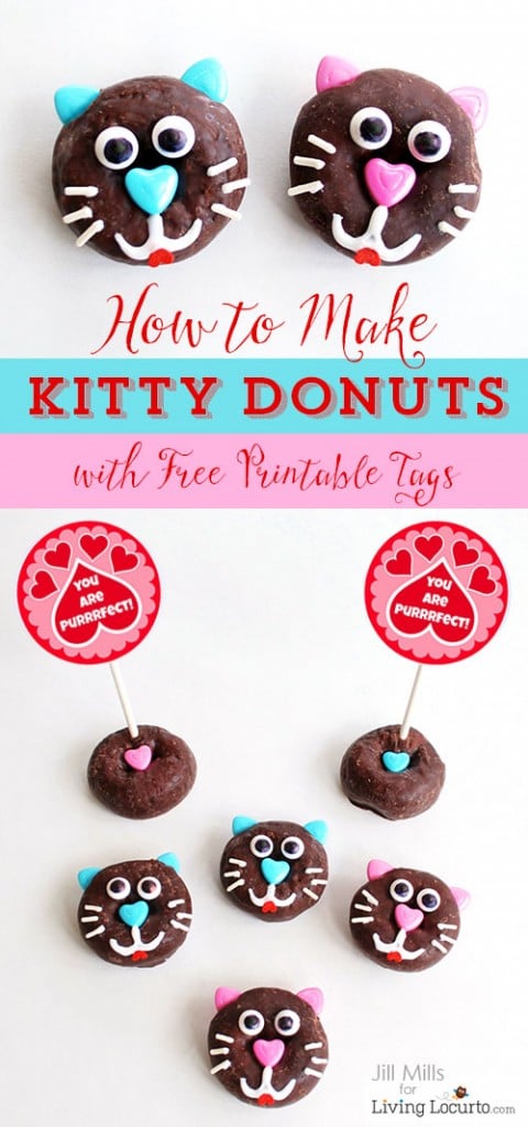 Kitty Cat Donuts with a Free Valentine's Day Printable!