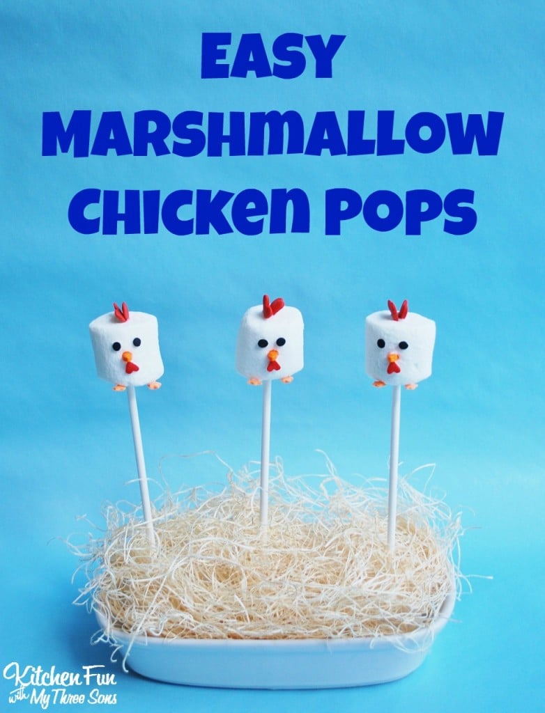 Easy Marshmallow Chicken Pops...these take minutes to make! KitchenFunWithMy3Sons.com