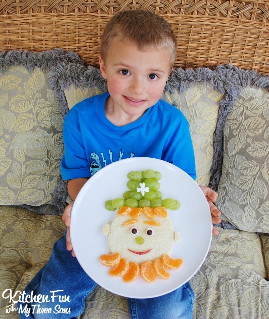 Leprechaun Pancakes for a fun St. Patrick's Day breakfast! KitchenFunWithMy3Sons.com