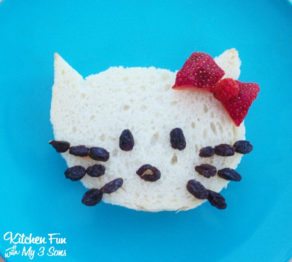 Hello Kitty Sandwich for a fun Lunch idea! KitchenFunWithMy3Sons.com