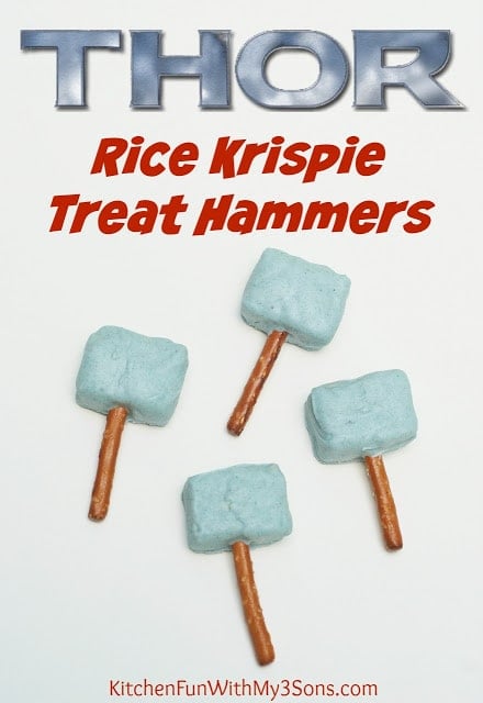 Easy THOR Rice Krispie Treats & The Avengers Party from KitchenFunWithMy3Sons.com