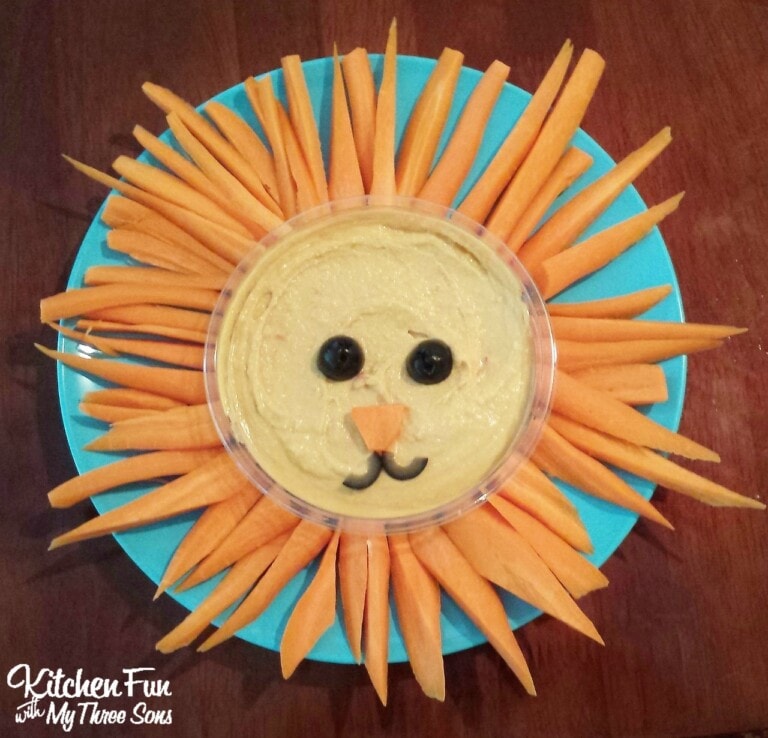 Easy Lion Hummus Snack | Kitchen Fun With My 3 Sons