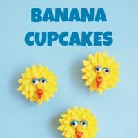 Big Bird banana cupcakes pin