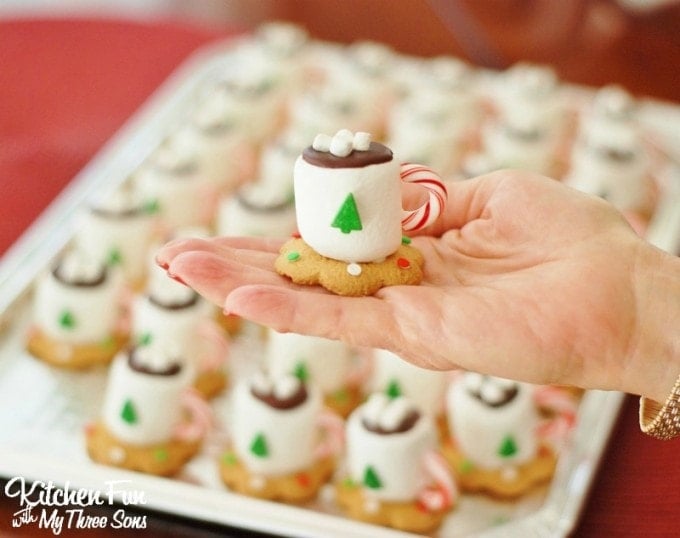 Christmas Hot Chocolate Marshmallow Mug Treats from KitchenFunWithMy3Sons.com