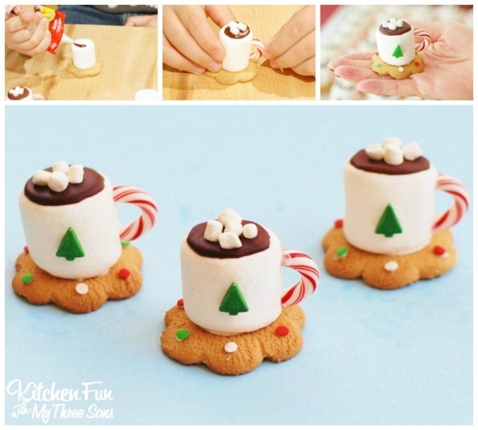 Candy Cane Marshmallow Hot Cocoa Cups