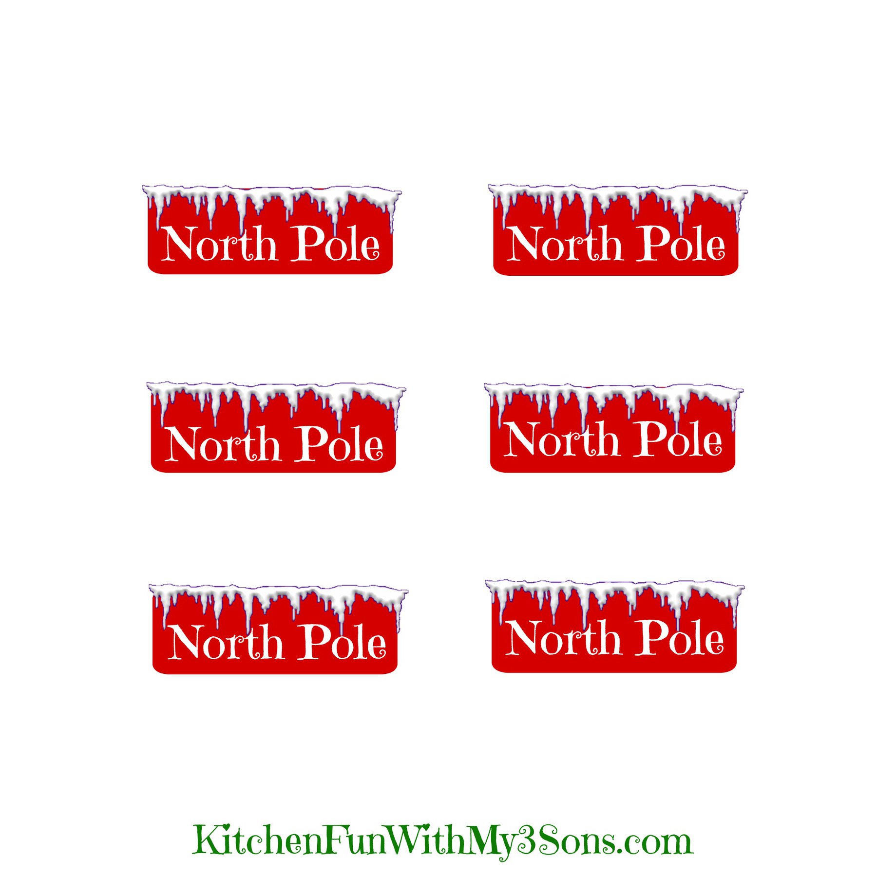 Christmas North Pole Cheese Stick Snacks with a Free Printable! KitchenFunWithMy3Sons.com