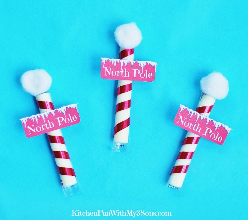Christmas North Pole Cheese Stick Snacks with a Free Printable! 