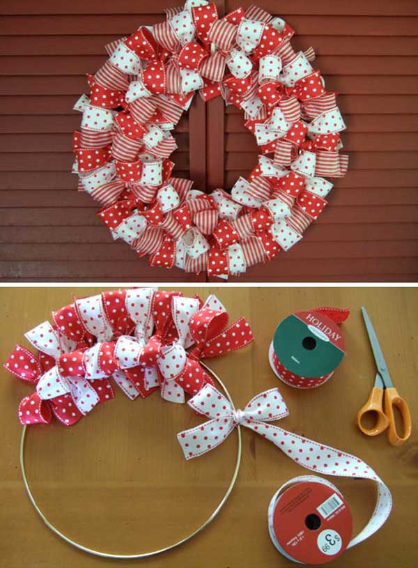 DIY Ribbon Wreath for Christmas